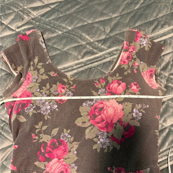 AEO Fit & Flare Grey Floral Print Dress, size large - Picture 11 of 11